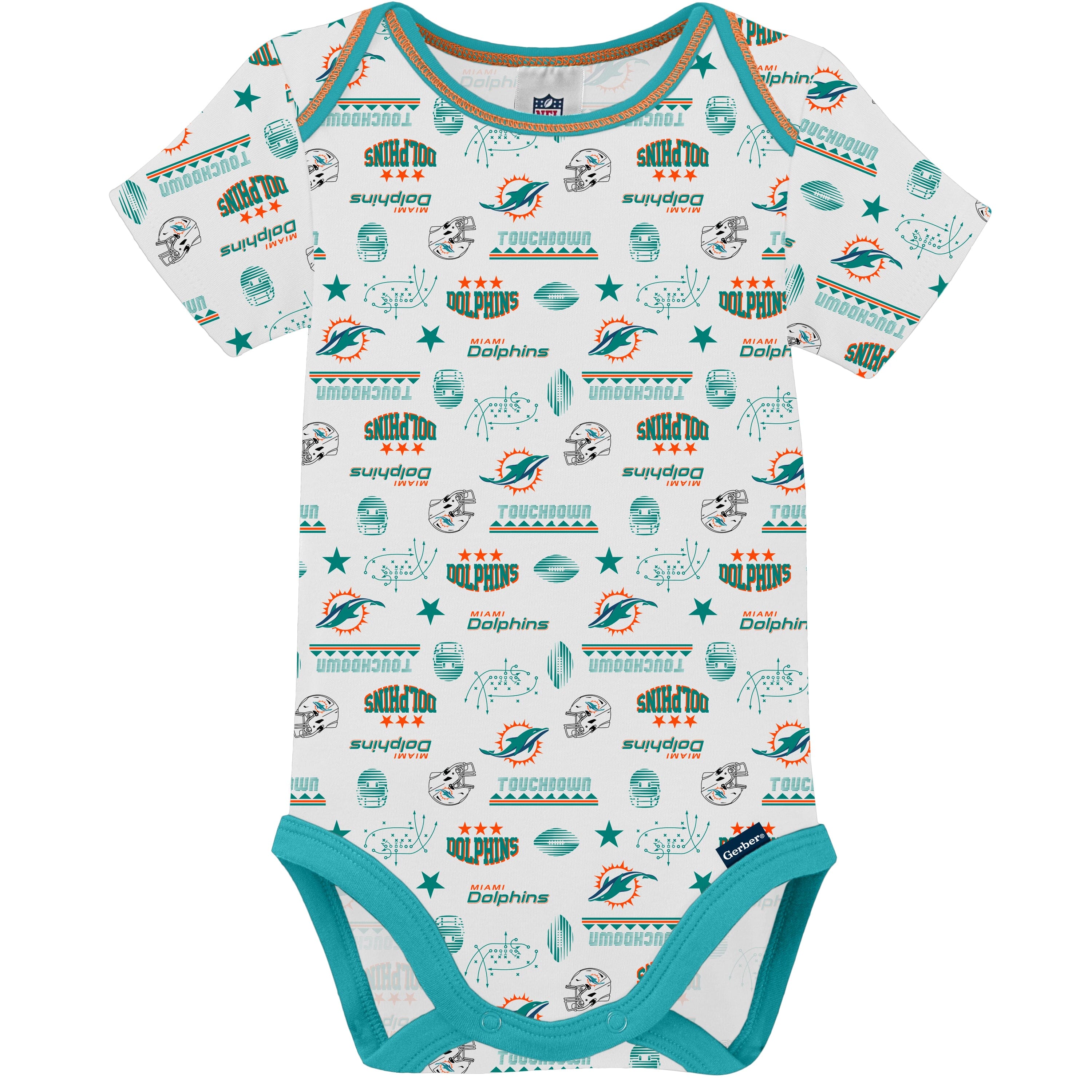 3-Pack Baby Boys Dolphins Short Sleeve Bodysuits
