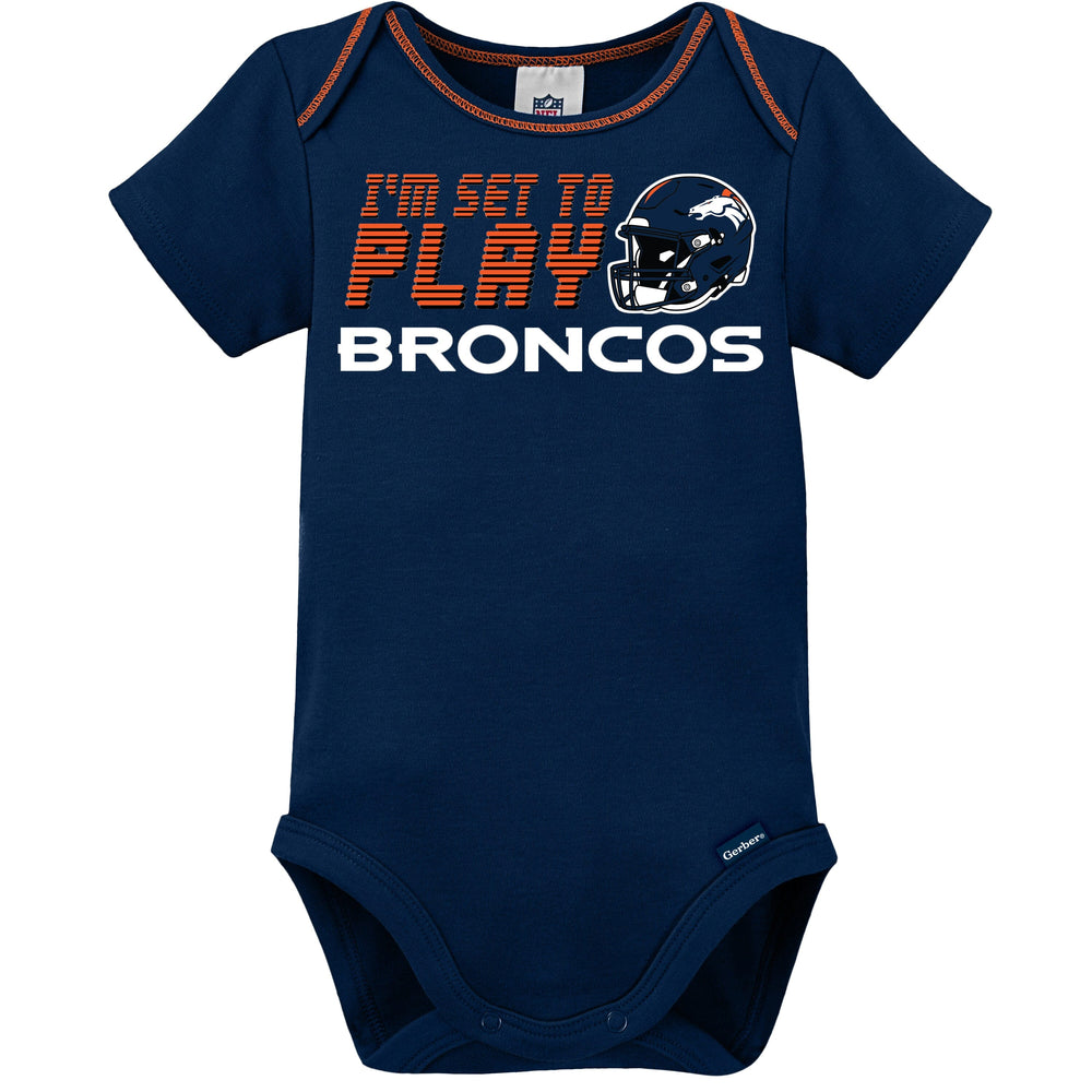 3-Pack Baby Boys Denver Broncos Short Sleeve Bodysuits