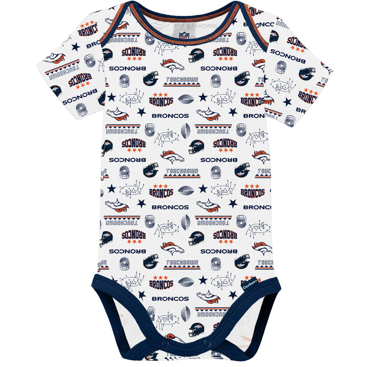 3-Pack Baby Boys Denver Broncos Short Sleeve Bodysuits