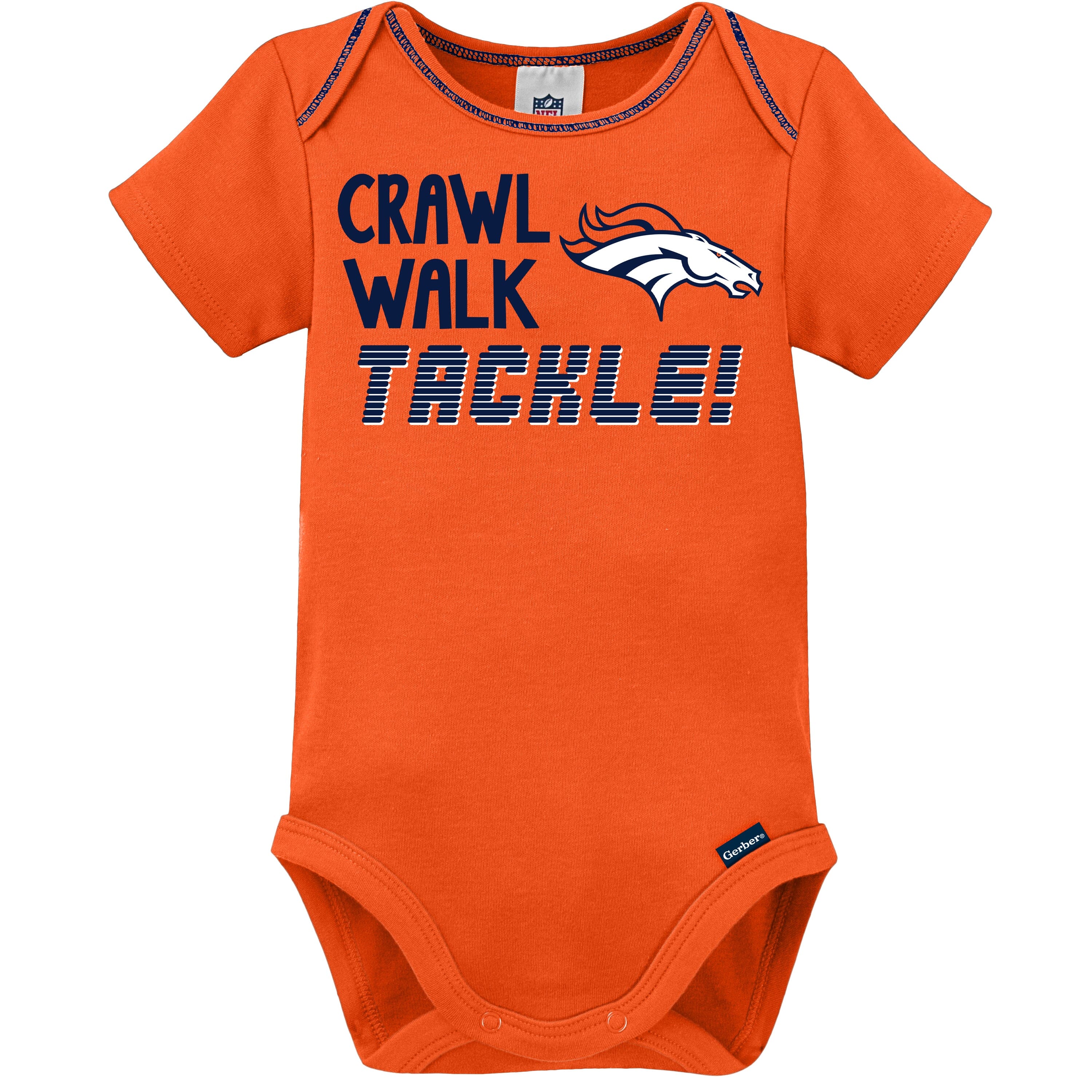 3-Pack Baby Boys Denver Broncos Short Sleeve Bodysuits