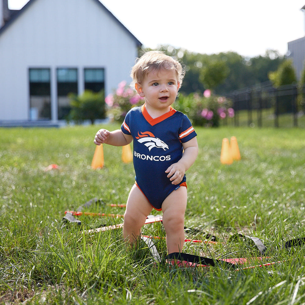 Baby Boys Denver Broncos Short Sleeve Jersey Bodysuit NFL NFL 