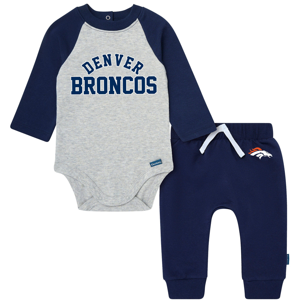 2-Piece Baby Neutral Denver Broncos Bodysuit & Jogger Set NFL NFL 