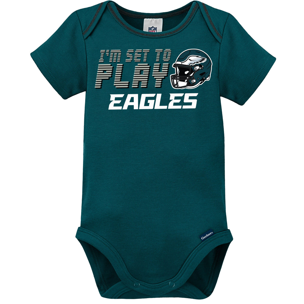 3-Piece Baby Boys Philadelphia Eagles Bodysuit, Sleep 'N Play, and Cap Set