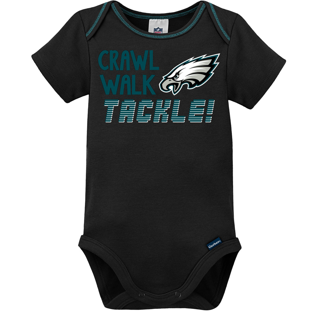 3-Pack Baby Boys Philadelphia Eagles Short Sleeve Bodysuits
