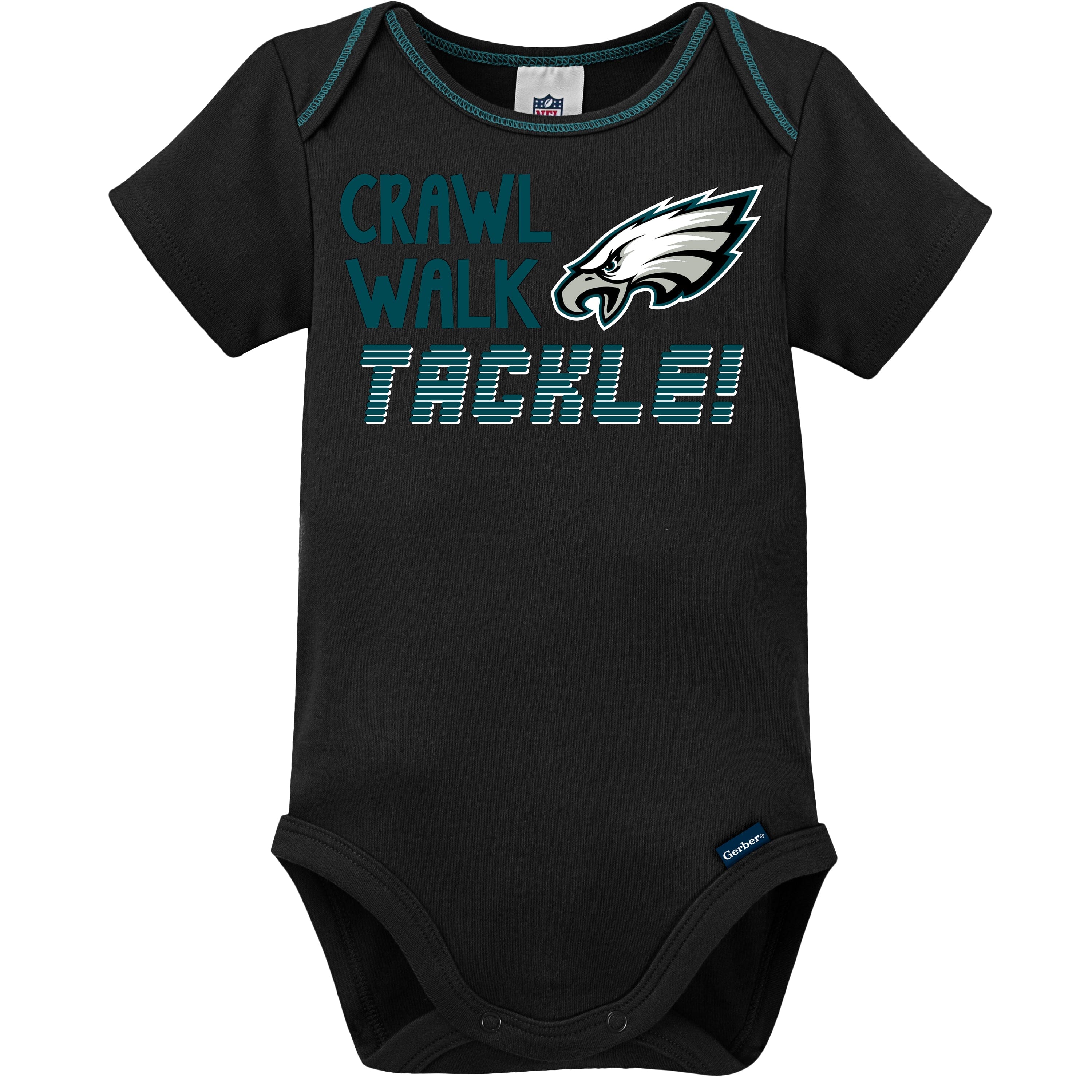 3-Pack Baby Boys Eagles Short Sleeve Bodysuits