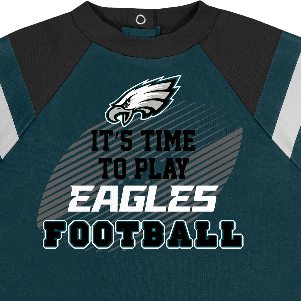 Baby Boys Philadelphia Eagles coverall detail of text and logo