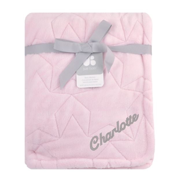 Embroidered Star Luxury Blanket in Pink-Gerber Childrenswear