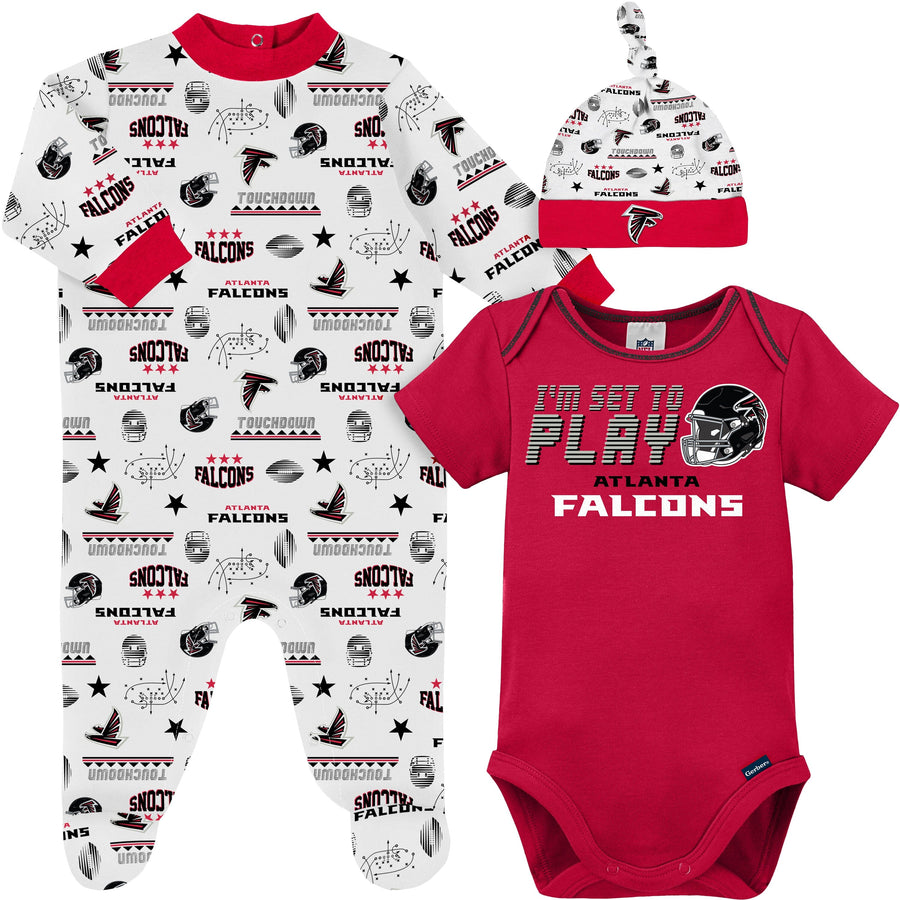 3-Piece Baby Boys Falcons Bodysuit, Sleep 'n Play, & Cap Set
