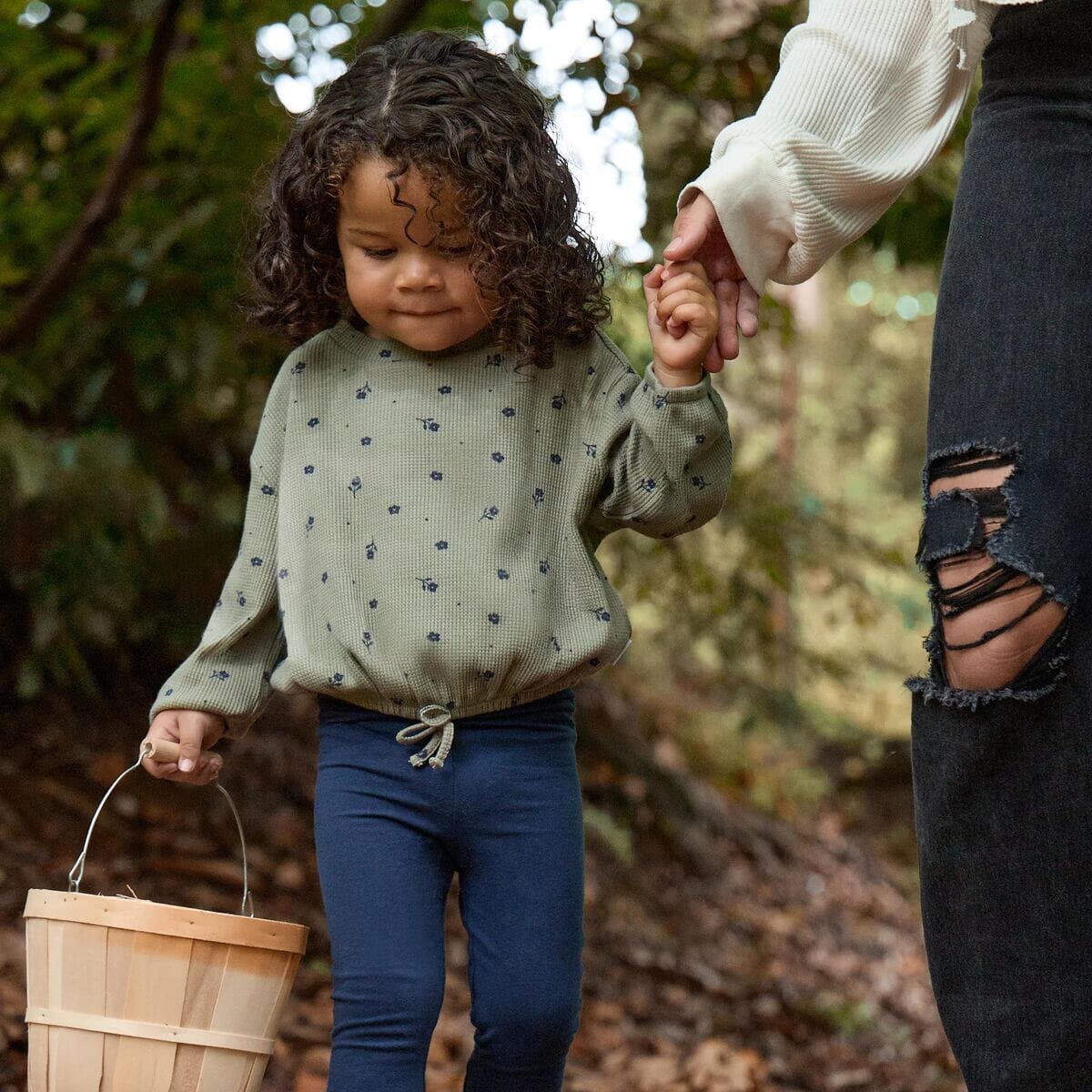 2-Piece Toddler Girls Green Floral Top and Legging Set outfits Gerber® 