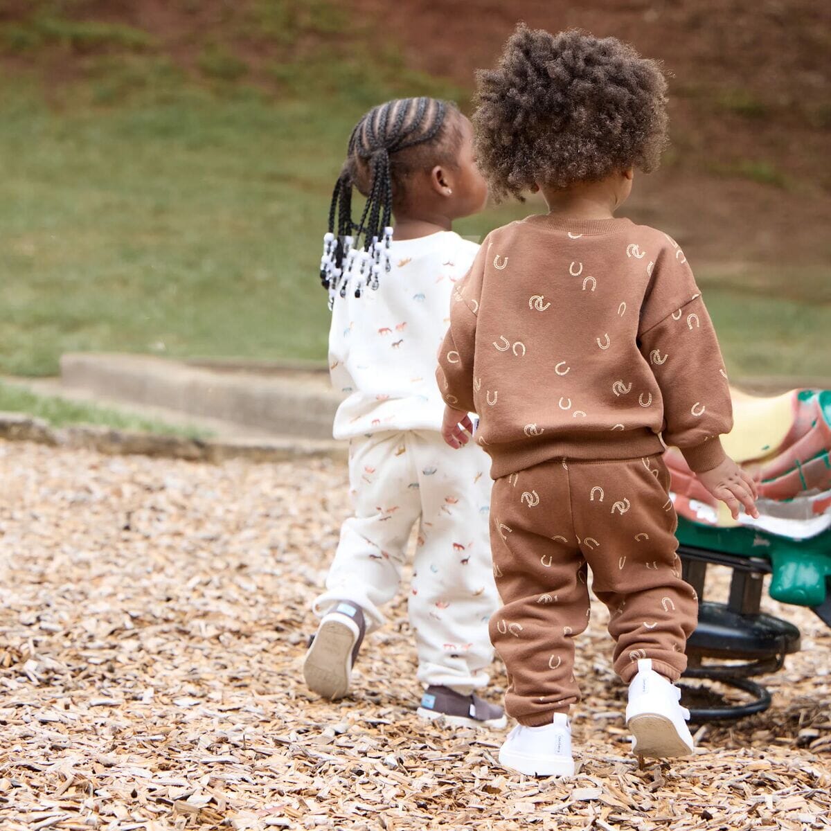 2-Piece Baby & Toddler Boys Brown Horseshoe Sweatshirt & Pant Set outfits Gerber® 