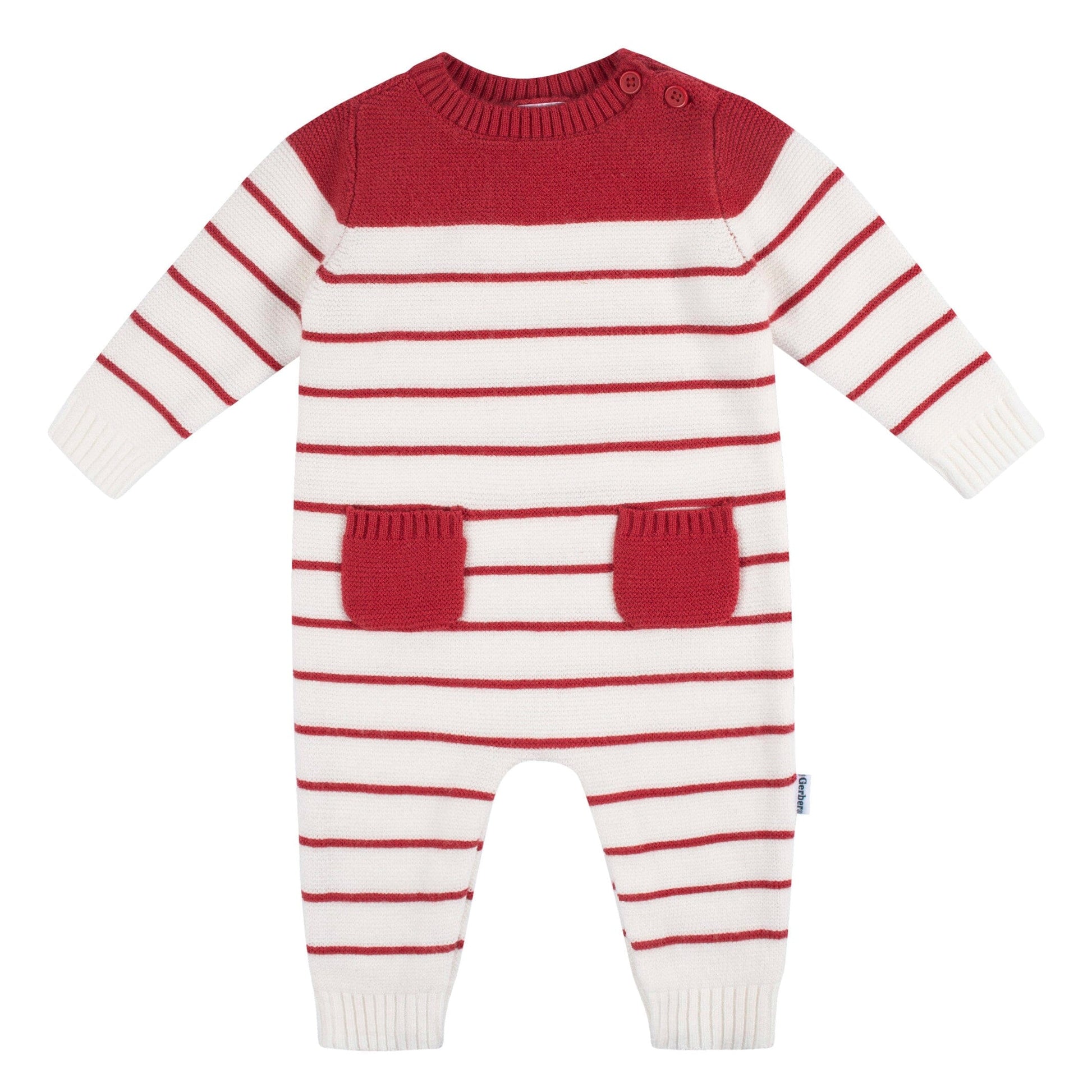 Baby Boys Red & White Romper