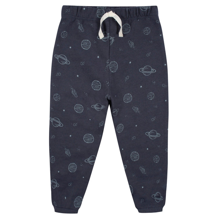 2-Multi Pc Sets Infant and Toddler Boys Navy Space Sweatshirt & Pant