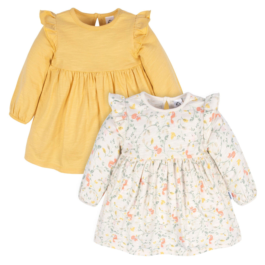 2-Pack Baby & Toddler Girls Ivory Fox Babydoll Dress