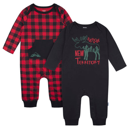 2-Pack Baby Boys Explore Rompers, 12M