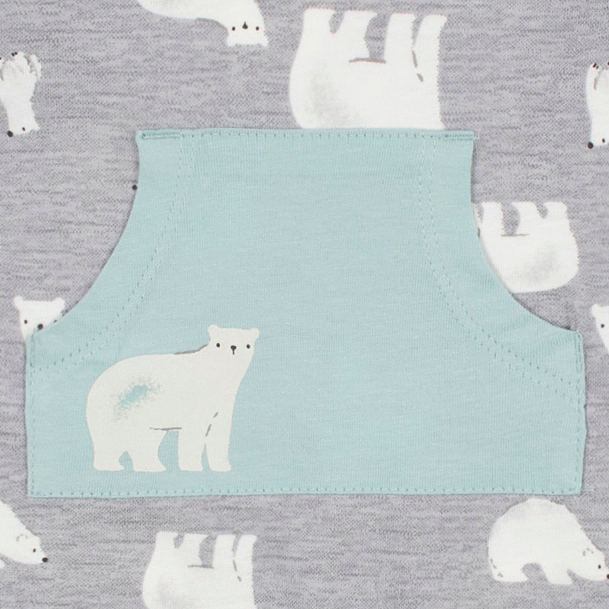2-Pack Baby Boys Blue Polar Bear Rompers