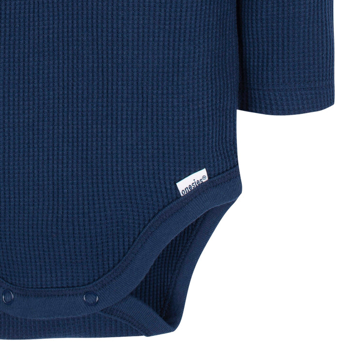 2-Pack Baby Boys Navy/Blue/Lt Grey Heather Long Sleeve Onesies® Bodysuits