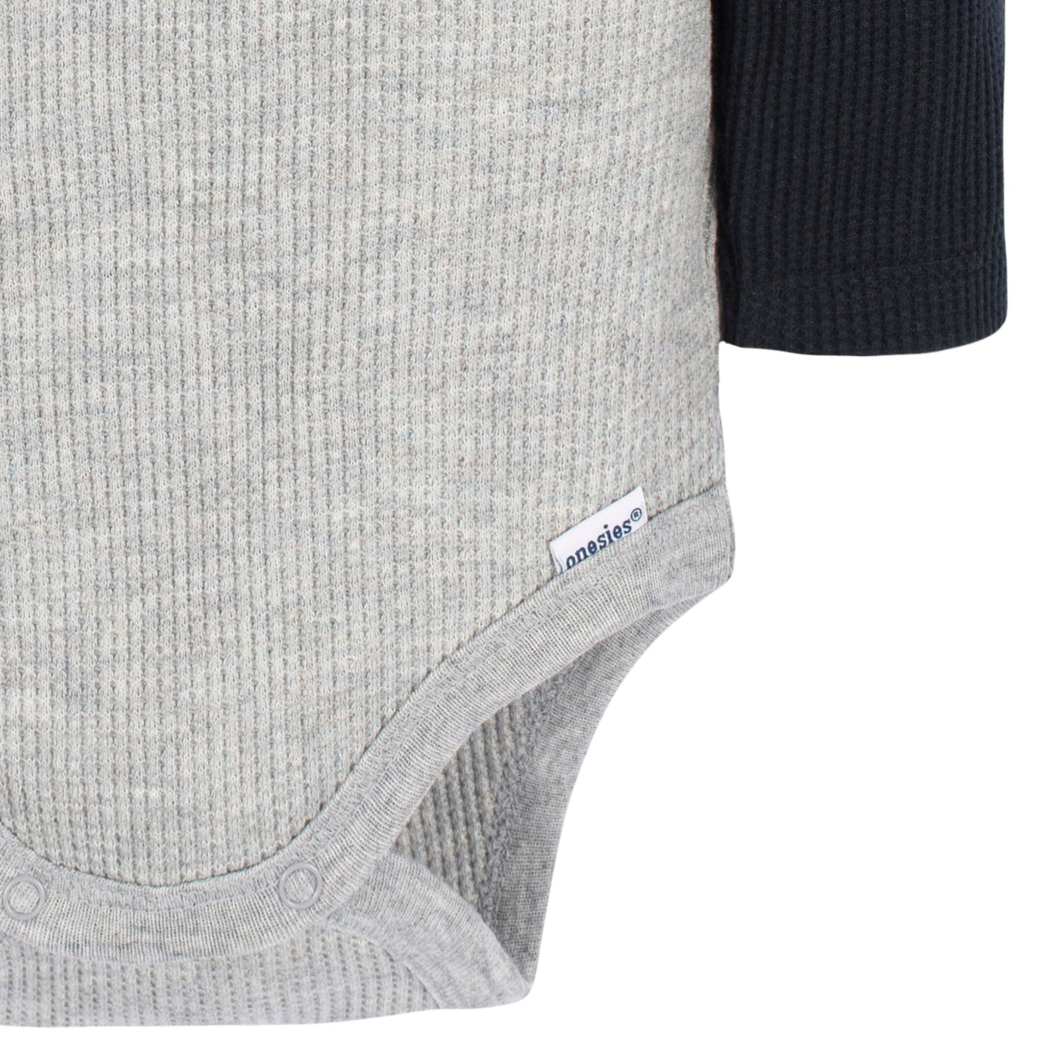 2-Pack Baby Boys Red/Black/ Lt Grey Heather Long Sleeve Onesies® Bodysuits