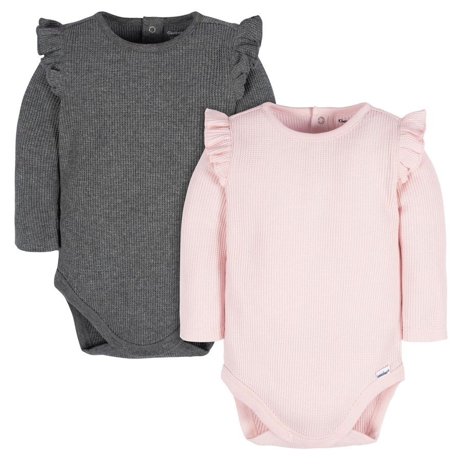 2-Pack Baby Girls Confetti Long Sleeve Onesies® Bodysuits