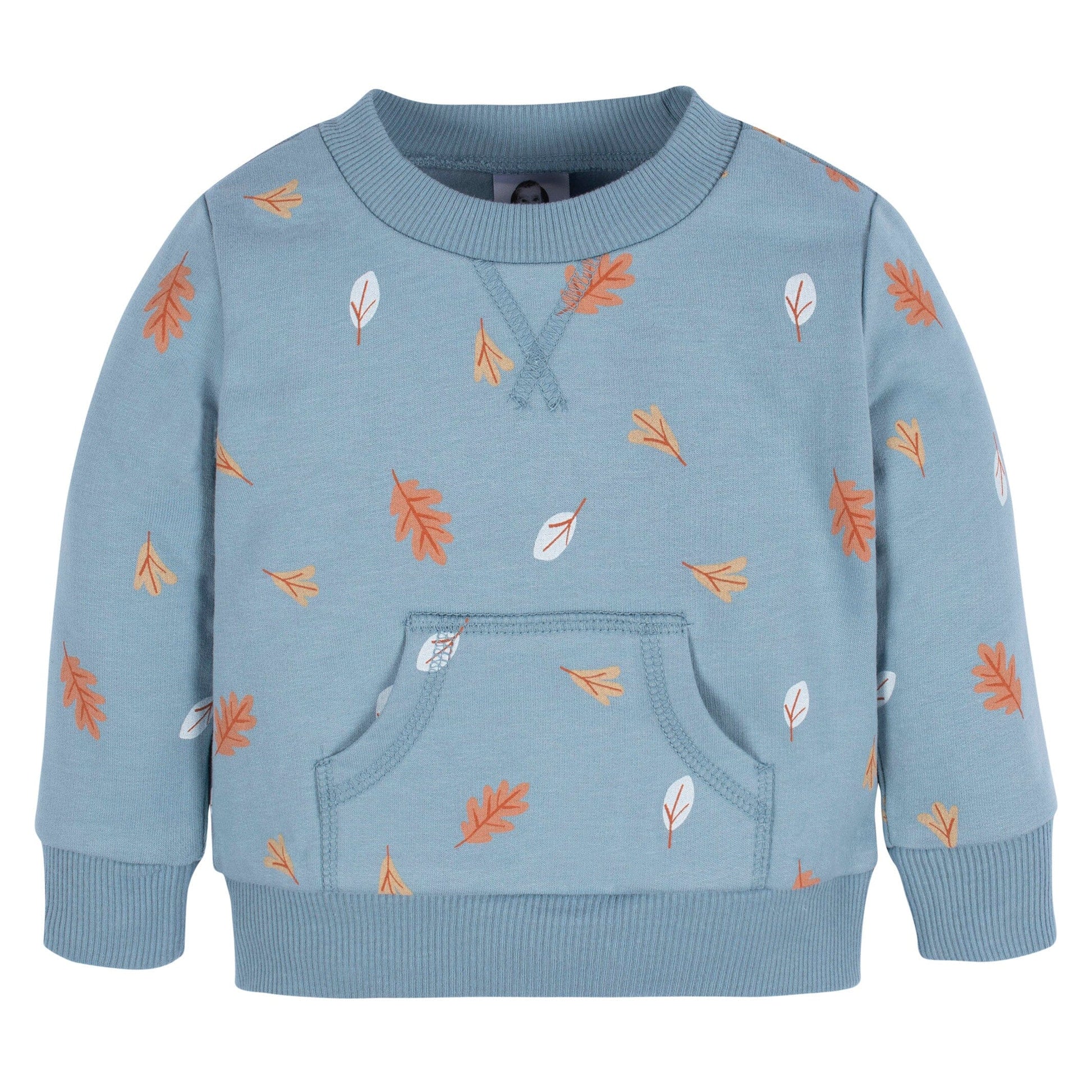 2-Piece Baby & Toddler Boys Blue Leaves Sweatshirt & Active Pant Set
