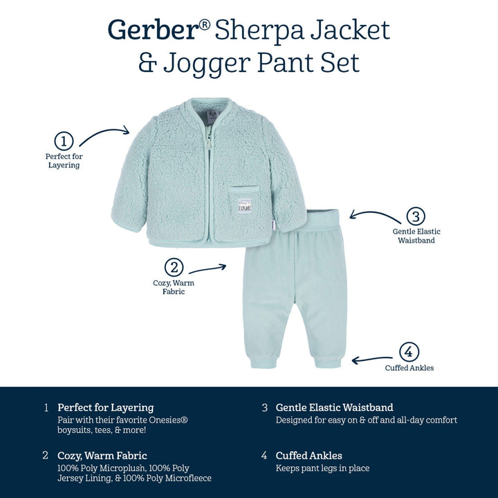 2-Piece Baby & Toddler Boys Explore Sherpa Jacket & Jogger Set