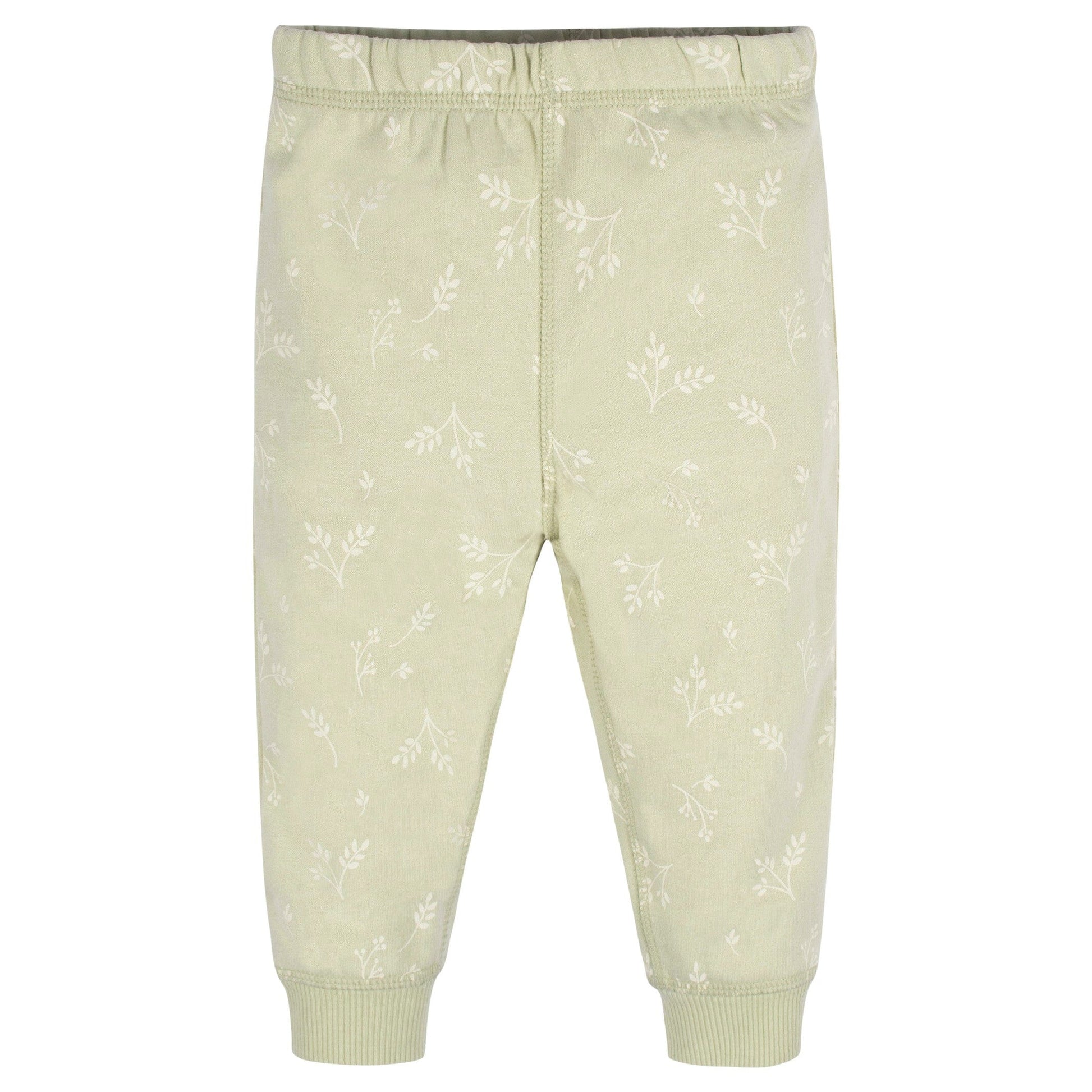 2-Piece Baby & Toddler Girls Green Leaves Sweatshirt & Active Pant Set