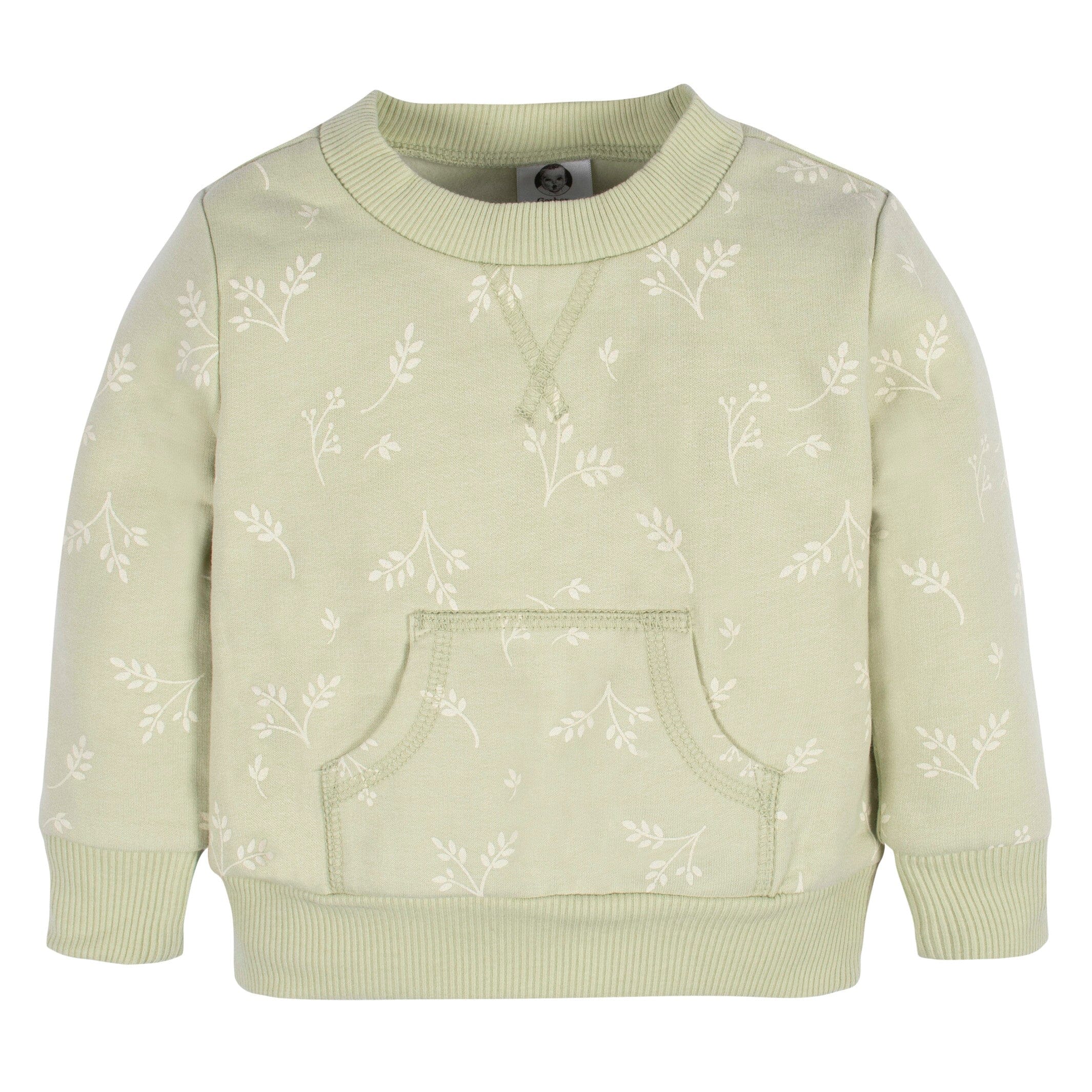 2-Piece Baby & Toddler Girls Green Leaves Sweatshirt & Active Pant Set