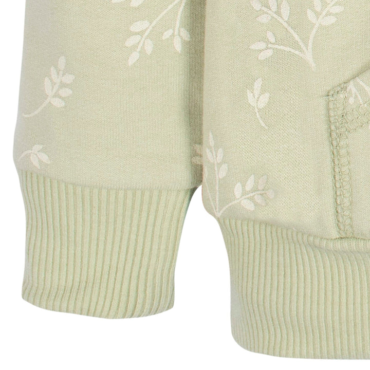 2-Piece Baby & Toddler Girls Green Leaves Sweatshirt & Active Pant Set