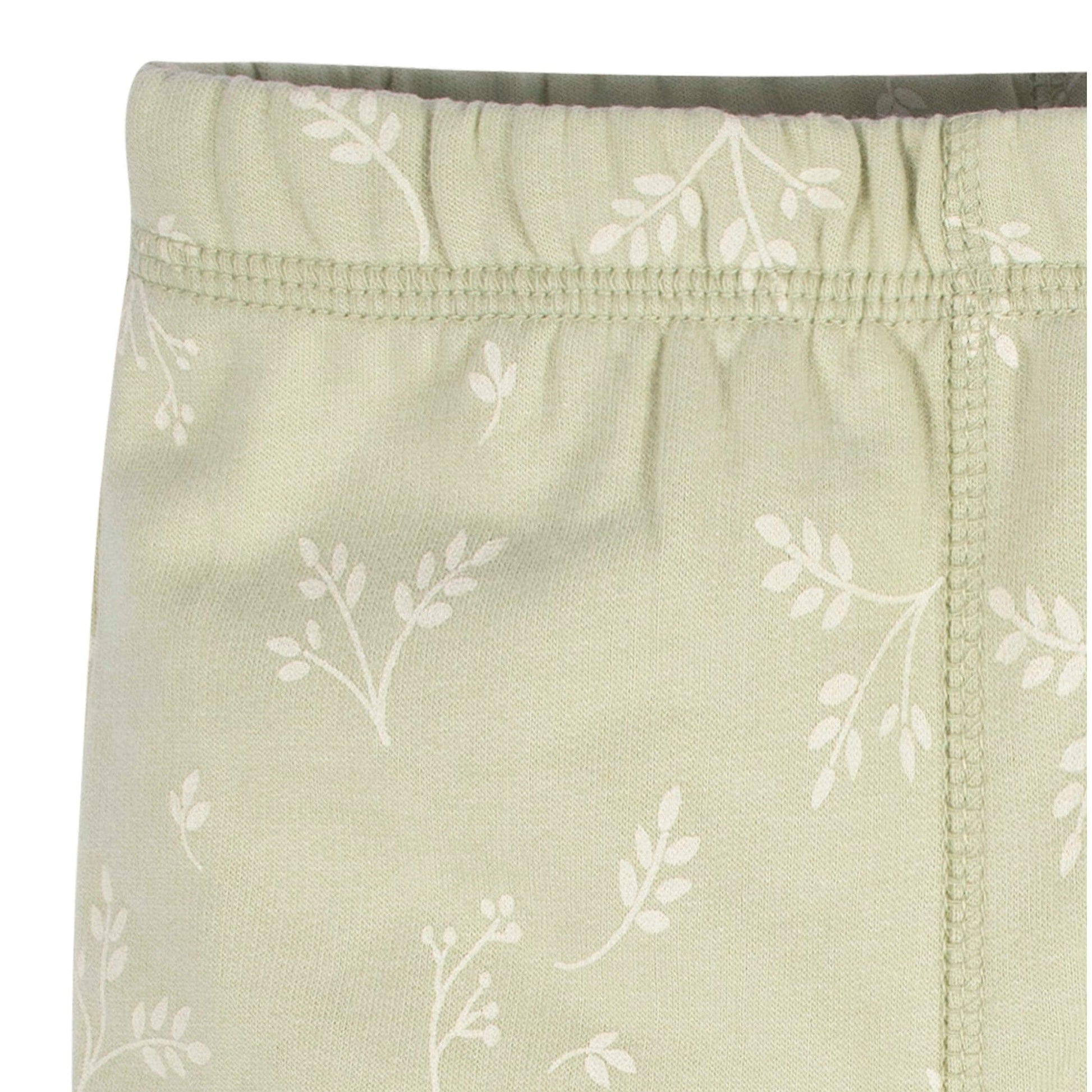 2-Piece Baby & Toddler Girls Green Leaves Sweatshirt & Active Pant Set