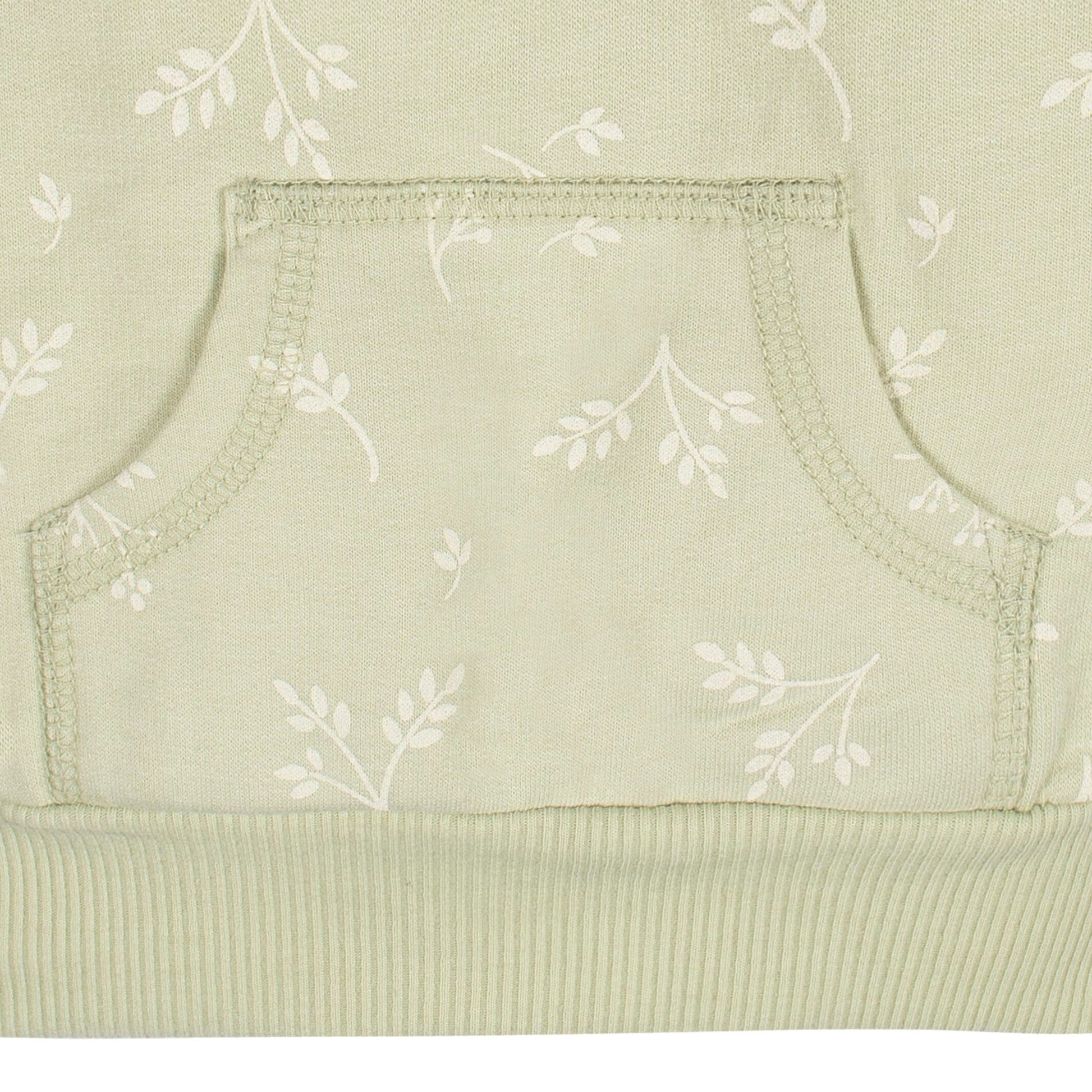 2-Piece Baby & Toddler Girls Green Leaves Sweatshirt & Active Pant Set