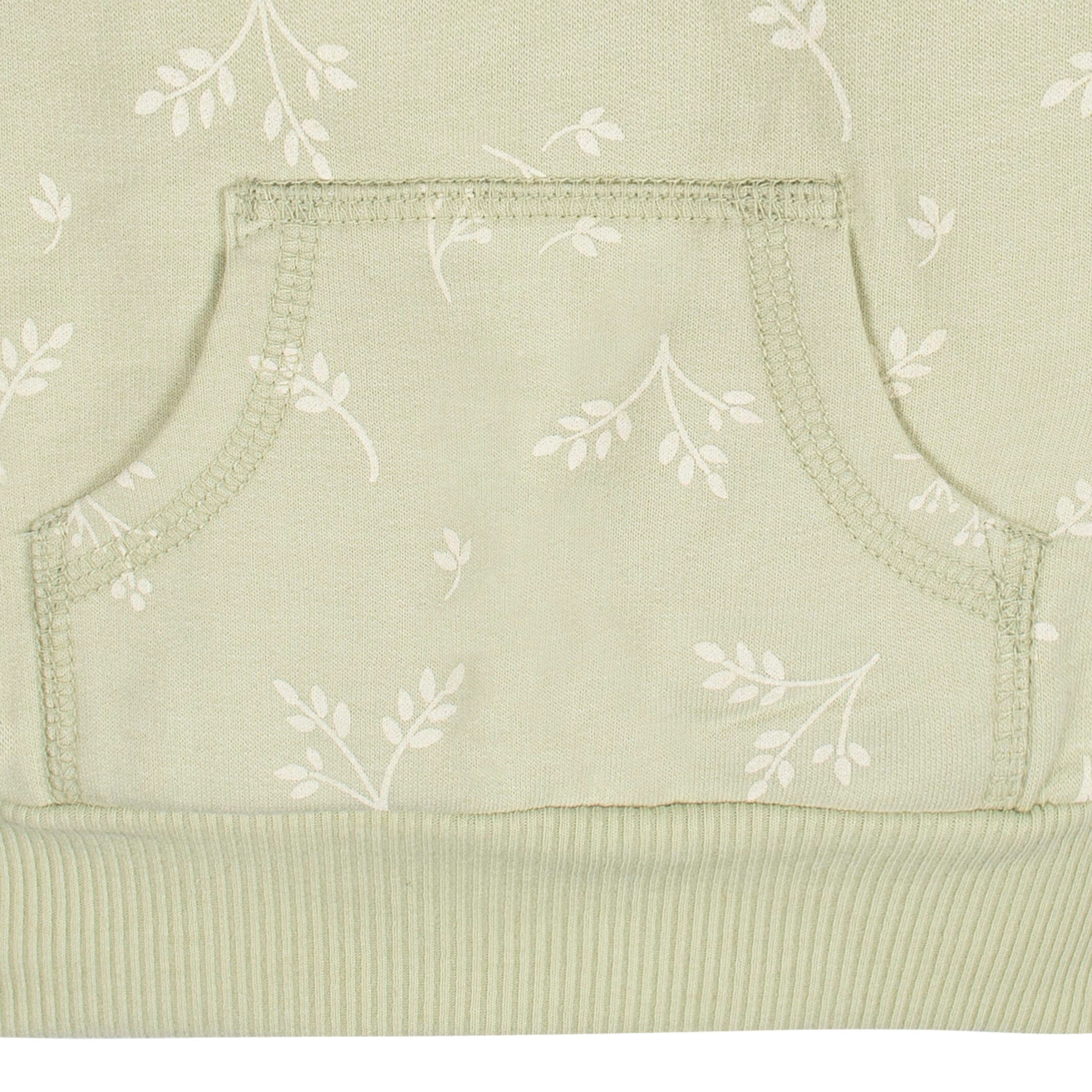 2-Piece Baby & Toddler Girls Green Leaves Sweatshirt & Active Pant Set