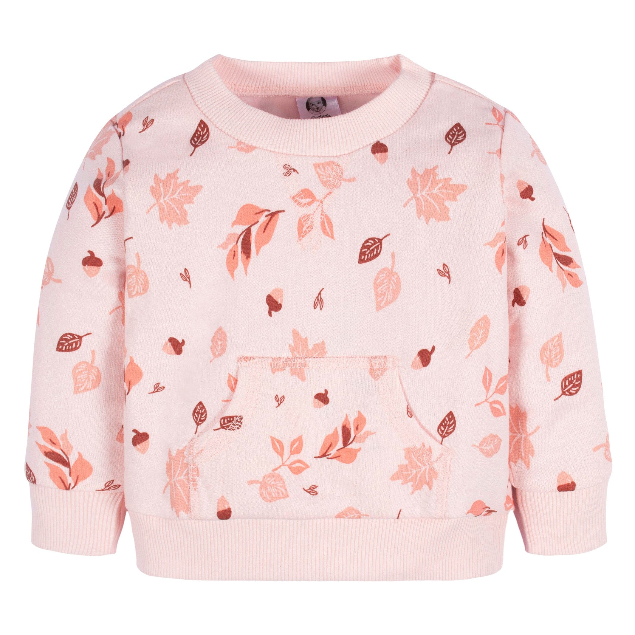 2-Piece Baby & Toddler Girls Orange Foliage Sweatshirt & Active Pant Set