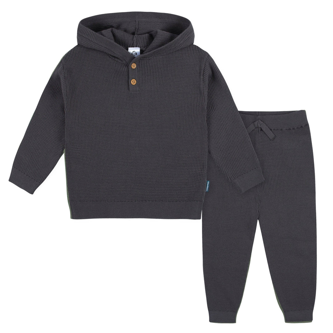 2-Piece Infant and Toddler Boys Charcoal Sweater Knit Set – Gerber
