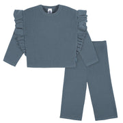 2-Piece Baby and Toddler Girls Teal Sweater Knit Set