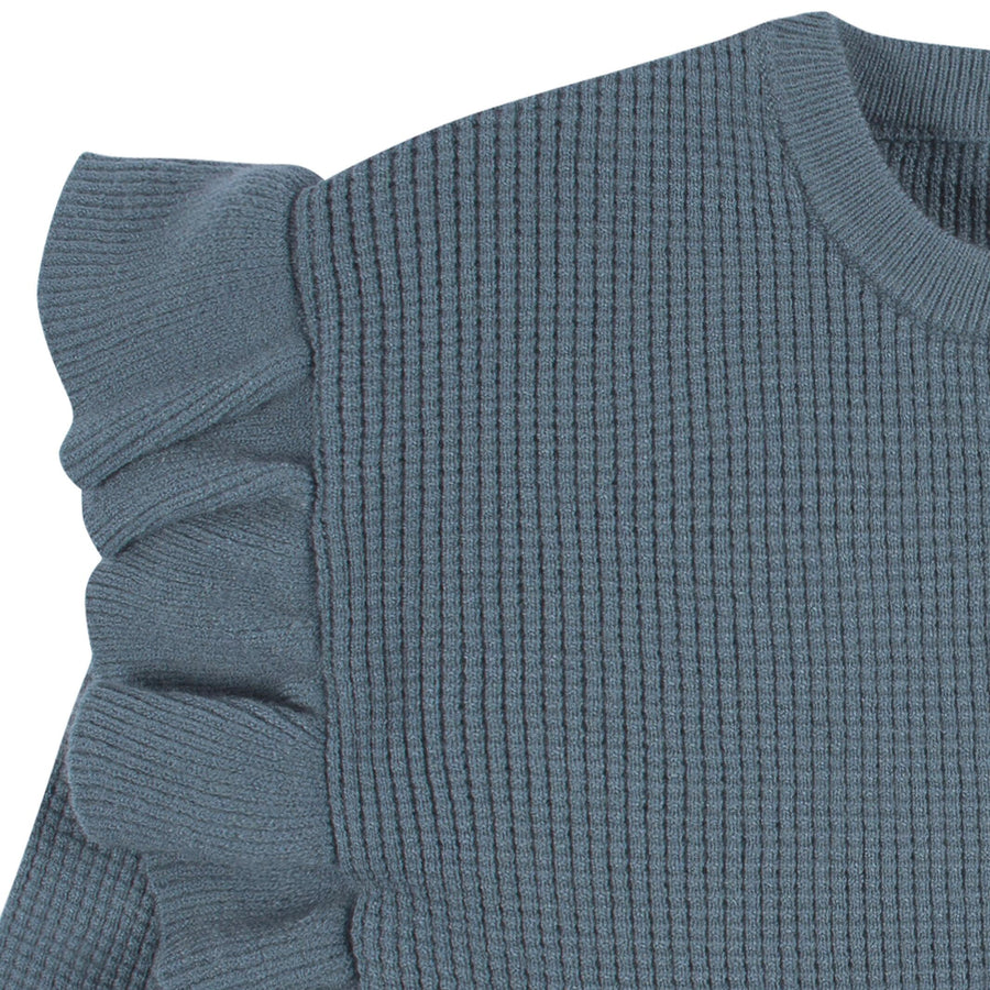 Teal Green Baby Wool Sweater & Pant Set – Warm Winter Outfit with Cute Teddy Design - New Born