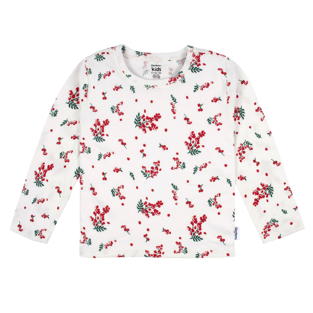 2-Piece Toddler Girls Red Holly Berries Jumper & Top Set