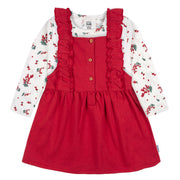 2-Piece Toddler Girls Red Holly Berries Jumper & Top Set