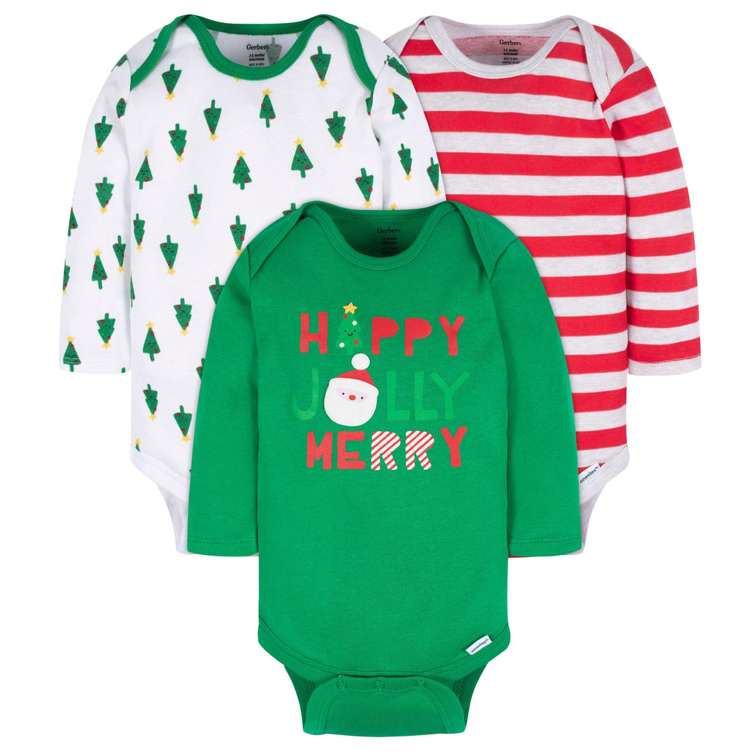 3-Pack Baby Neutral Happy Jolly Onesies® Bodysuits
