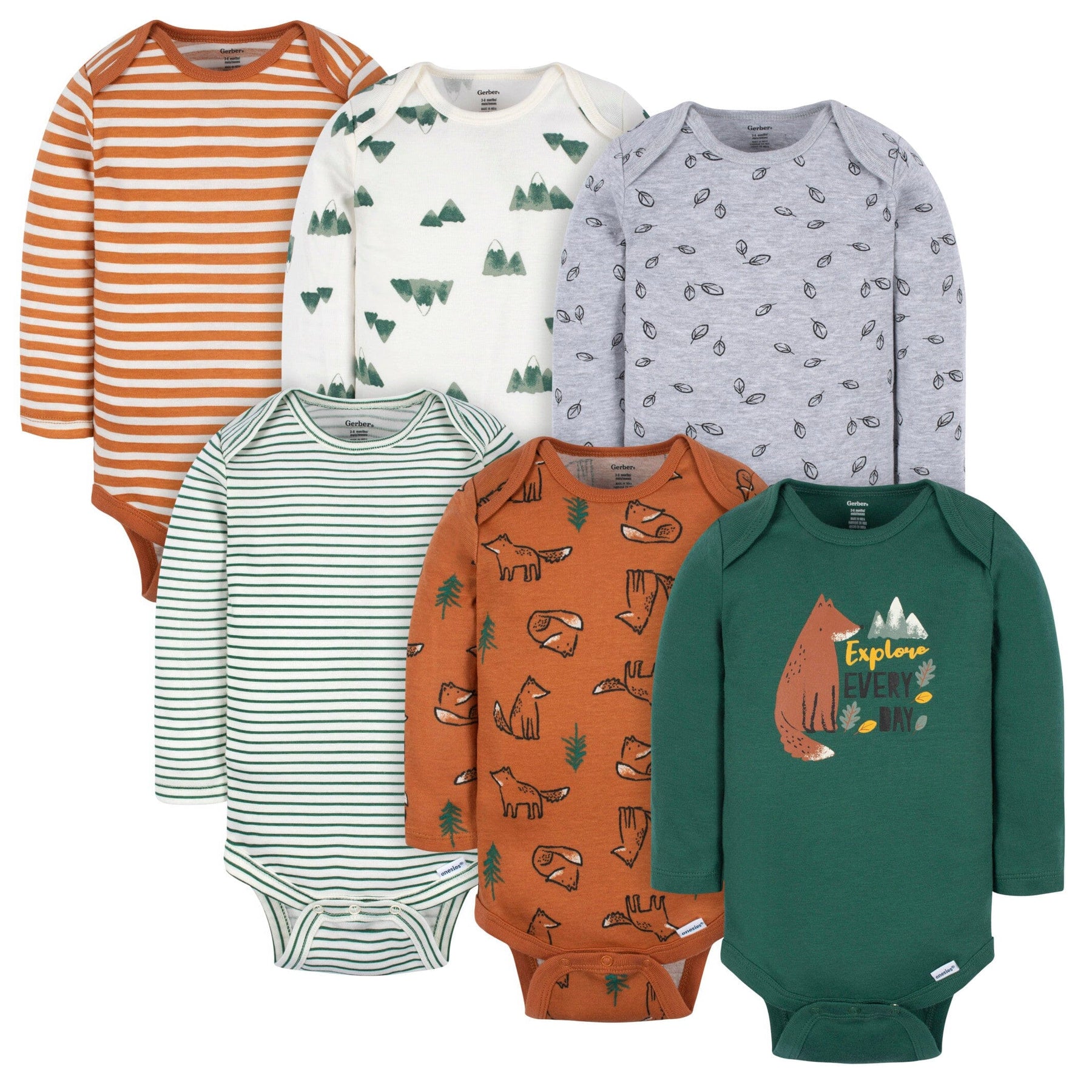6-Pack Baby Boys Fox Onesies® Bodysuits – Gerber Childrenswear