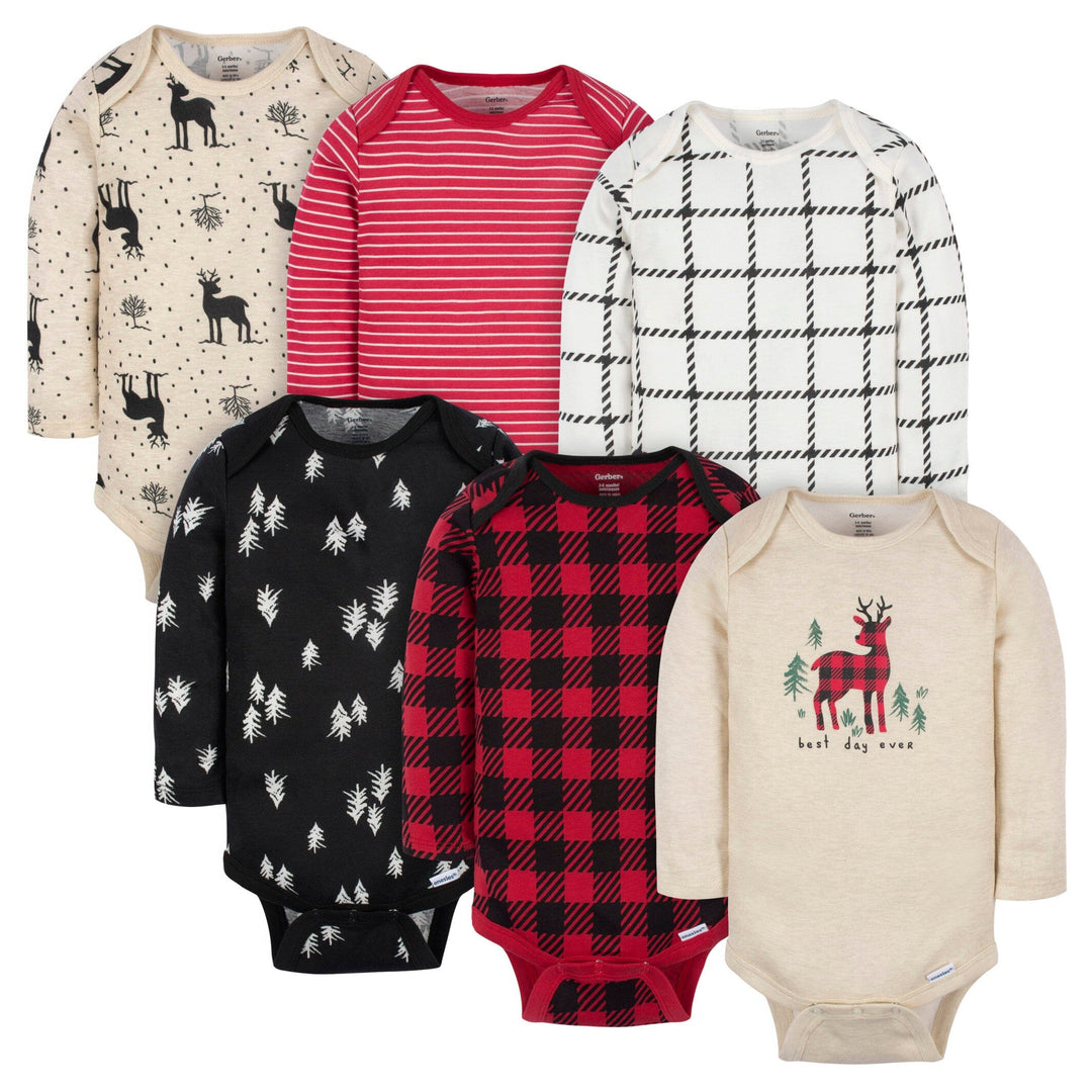 6-Pack Baby Neutral Moose Onesies® Bodysuits