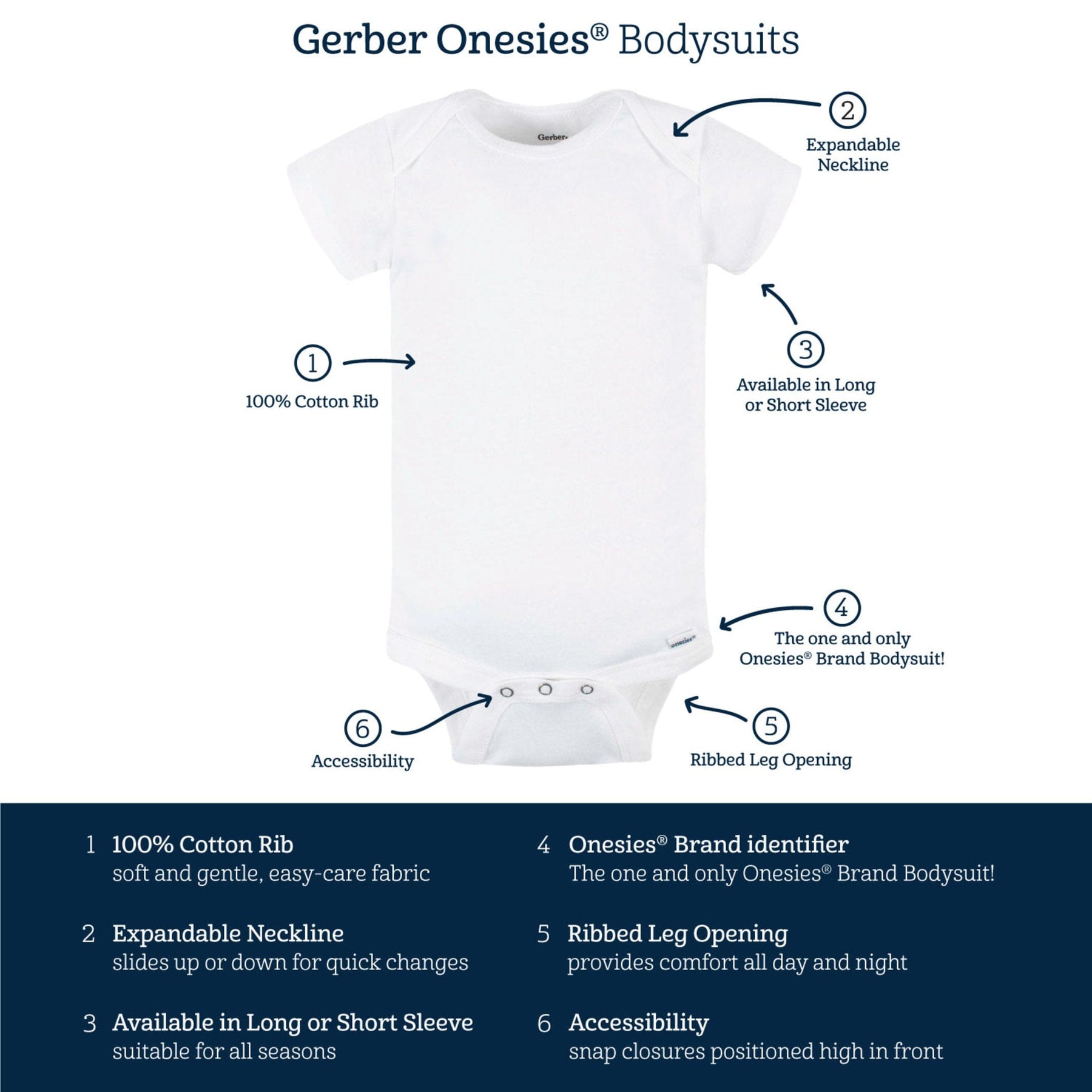 6-Pack Winter Onesies® Bodysuits | Gerber® Childrenswear – Gerber ...