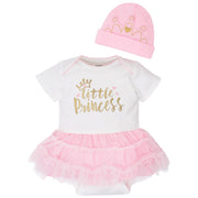 2-Piece Baby Girls Pink Bodysuit and Cap Set