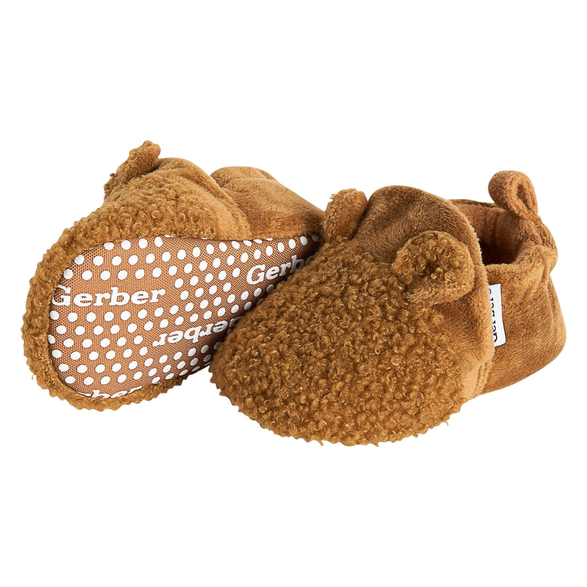 Baby Boys Brown Sherpa Booties