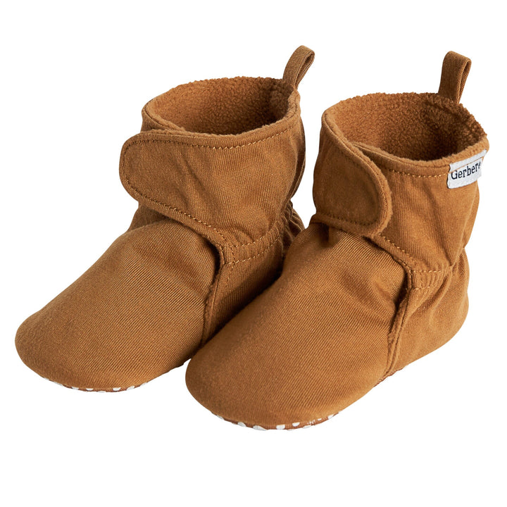 Baby Boys Brown Soft Booties