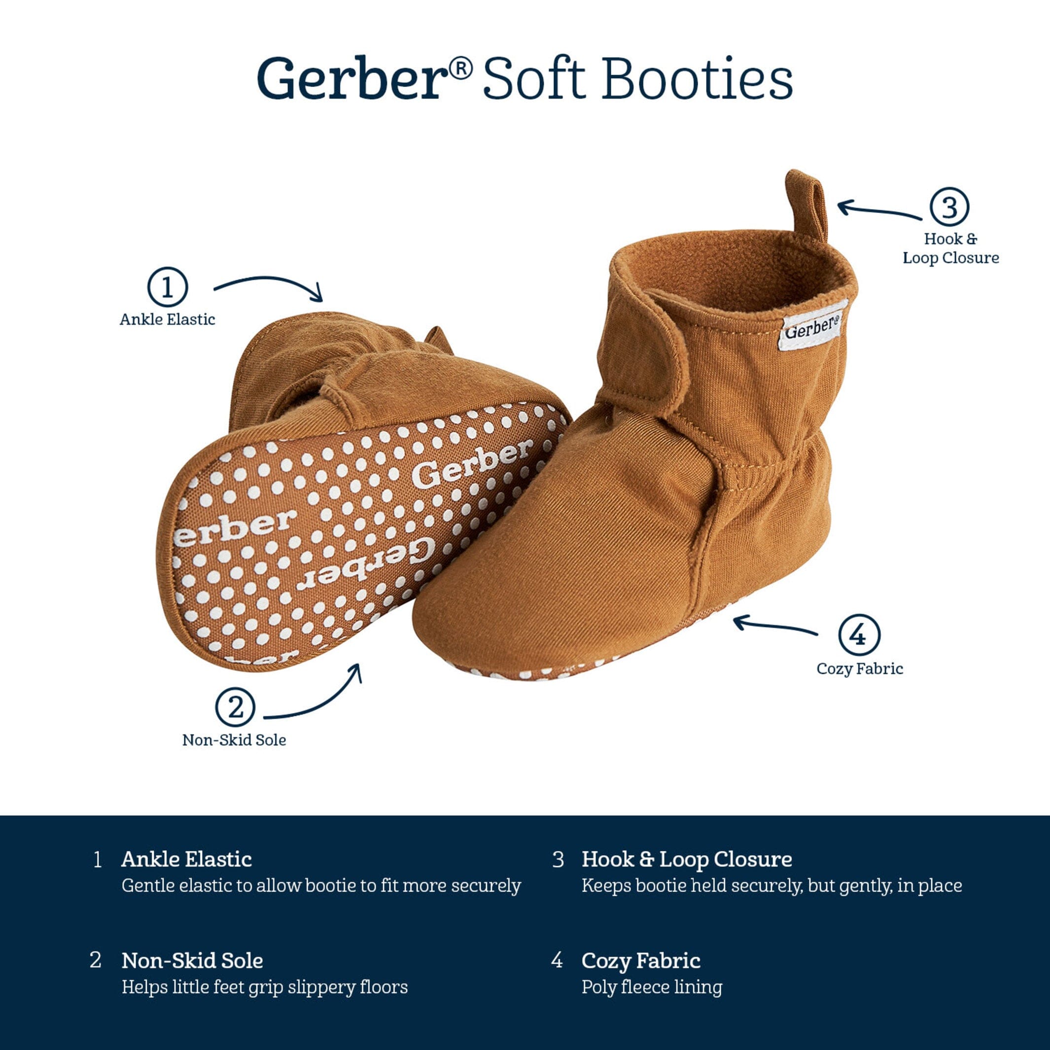 Baby Boys Brown Soft Booties