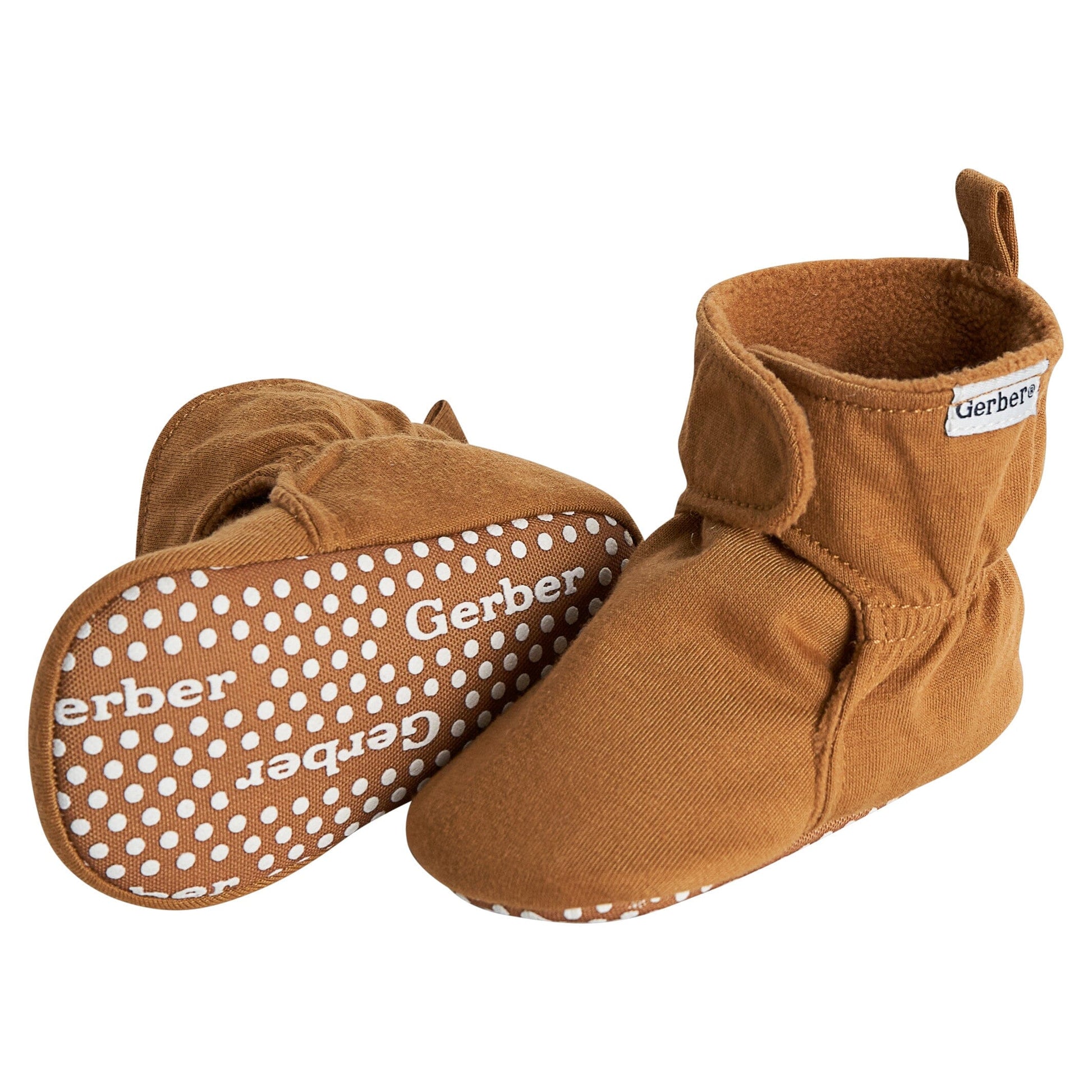 Baby Boys Brown Soft Booties