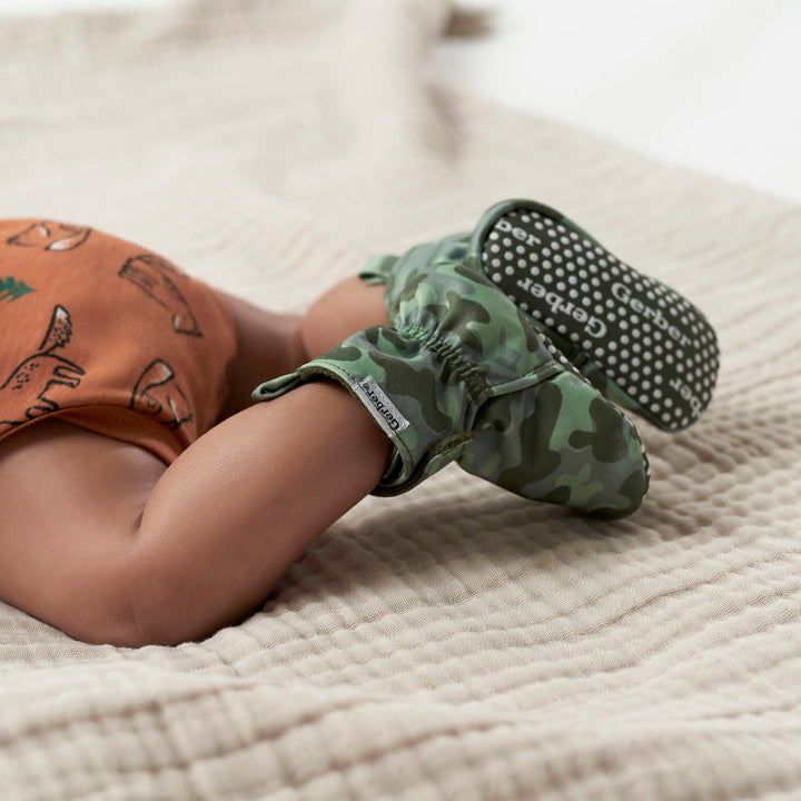 Baby Boys Green Soft Booties