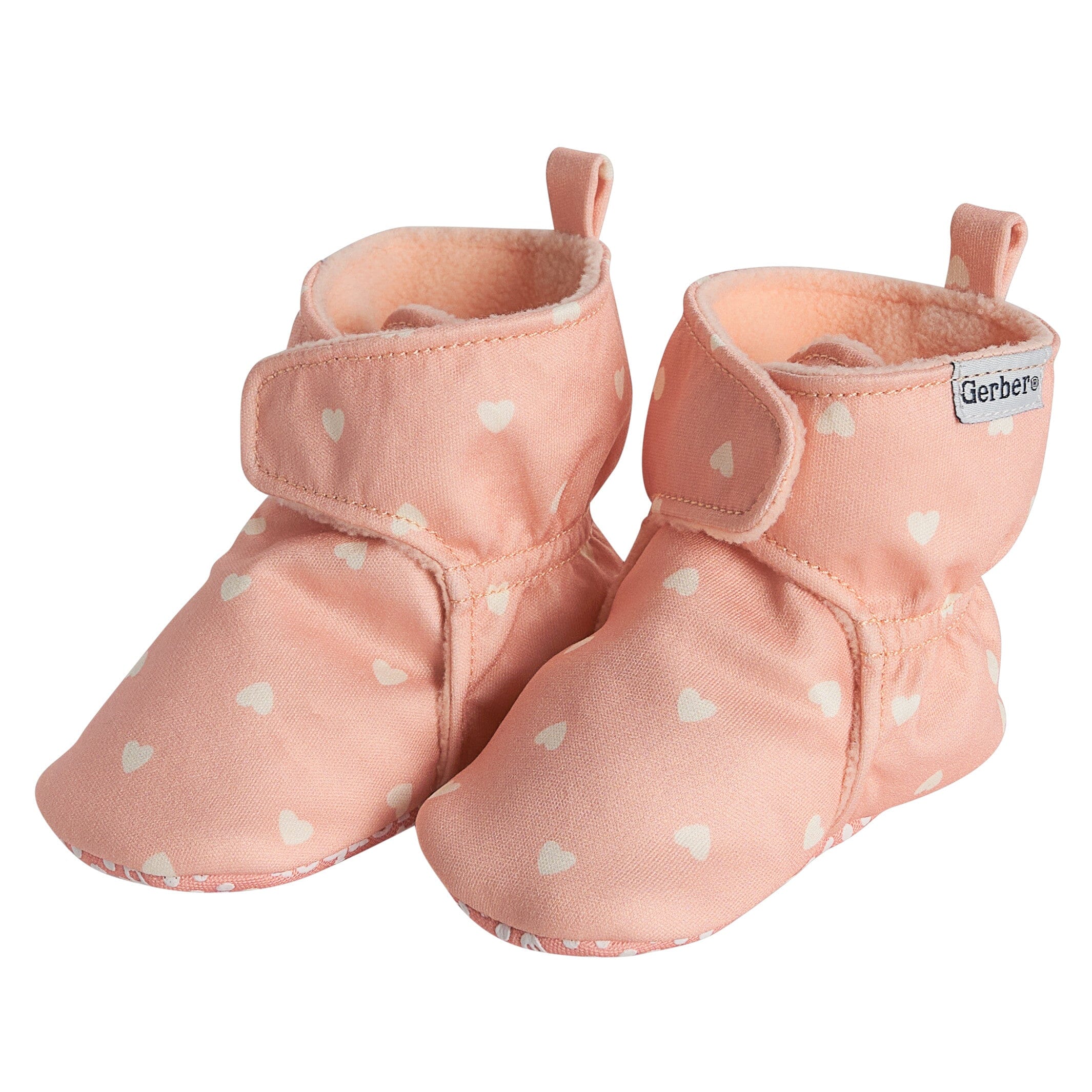 Baby Girls Pink/White Soft Booties