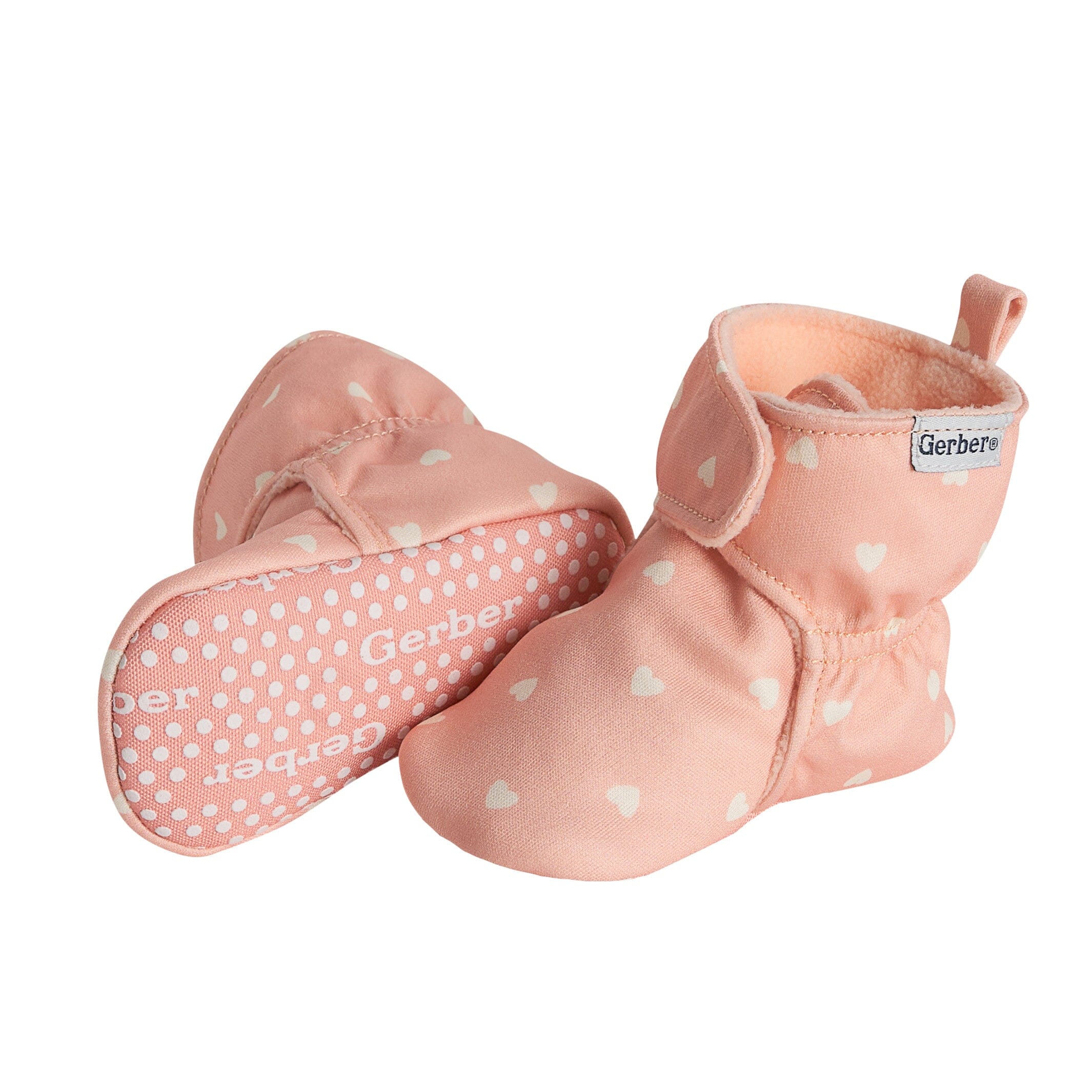 Baby Girls Pink/White Soft Booties