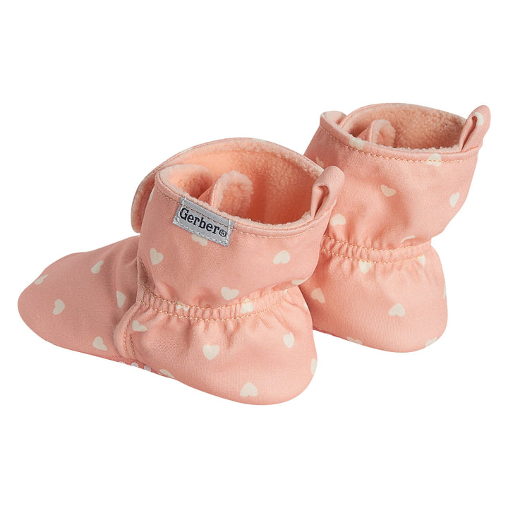 Baby Girls Pink/White Soft Booties