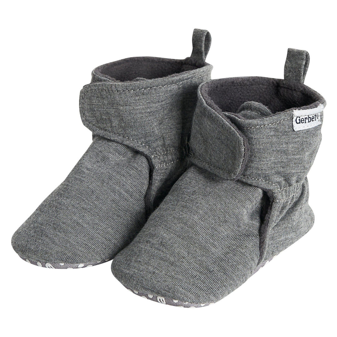 Baby Neutral Grey Heather Soft Booties